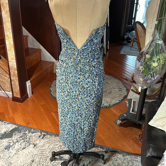 Anthro Floral Strapless Dress - Picture 3 of 6